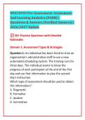 WGU D293 Pre-Assessment&colon; Assessment &NewLine;And Learning Analytics &lpar;PADB&rpar; &vert;&NewLine;Questions & Answers &lpar;Verified Answers&rpar; &vert; &NewLine;2026&sol;2027 Update