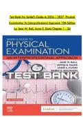 Test Bank For Seidel's Guide to 2026 &sol; 2027  Physical &NewLine;Examination An Interprofessional Approach 10th Edition &NewLine;by Jane W&period; Ball&comma; Joyce E&period; Dains Chapter 1 - 26