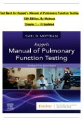 Test Bank for Ruppel&rsquo;s Manual of Pulmonary Function Testing &NewLine;12th Edition&comma; By Mottram &NewLine;Chapter 1 - 13 Updated