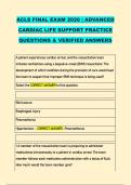 ACLS FINAL EXAM 2026 &vert; ADVANCED &NewLine;CARDIAC LIFE SUPPORT PRACTICE &NewLine;QUESTIONS & VERIFIED ANSWERS