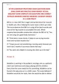 ATI RN LEADERSHIP PROCTORED EXAM QUESTIONS BANK &NewLine;&comma;FINAL EXAM AND PRACTICE EXAM NEWEST ACTUAL &NewLine;2026&sol;2027 EXAM COMPLETE 350 QUESTIONS AND CORRECT &NewLine;DETAILED ANSWERS &lpar;VERIFIED ANSWERS&rpar; &vert;ALREADY GRADED &NewLine;A&plus;&vert;&vert; SURE PASS&excl;&excl;&excl;