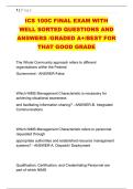 ICS 100C FINAL EXAM WITH &NewLine;WELL SORTED QUESTIONS AND &NewLine;ANSWERS &sol;GRADED A&plus;&sol;BEST FOR &NewLine;THAT GOOD GRADE 