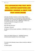 ITLS ADVANCED PRE-TEST WITH &NewLine;WELL SORTED QUESTIONS AND &NewLine;ANSWERS &sol;GRADED A&plus;&sol;BEST FOR &NewLine;THAT GOOD GRADE