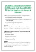 CALIFORNIA SMOG CHECK INSPECTOR EXAM Complete Study Guide 2026&sol;2027 - 200 Verified Questions with Answers & Rationales