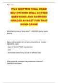 ITLS WRITTEN FINAL EXAM &NewLine;REVIEW WITH WELL SORTED &NewLine;QUESTIONS AND ANSWERS &NewLine;&sol;GRADED A&plus;&sol;BEST FOR THAT &NewLine;GOOD GRADE
