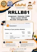 RRLLB81 Assignment 1 QUIZ &lpar;COMPLETE ANSWERS&rpar; Semester 2 2026 - DUE 20 August 2026