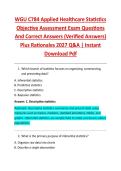 WGU C784 Applied Healthcare Statistics &NewLine;Objective Assessment Exam Questions &NewLine;And Correct Answers &lpar;Verified Answers&rpar; &NewLine;Plus Rationales 2027 Q&A &vert; Instant &NewLine;Download Pdf 