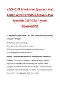 CDCA OSCE Examination Questions And &NewLine;Correct Answers &lpar;Verified Answers&rpar; Plus &NewLine;Rationales 2027 Q&A &vert; Instant &NewLine;Download Pdf 