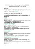 NURS 6521 - Advanced Pharmacology Final Exam 2026&sol;2027 &NewLine;Edition 100 Questions & Verified Answers