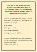 ATI RN MENTAL HEALTH PROCTOR LATEST &NewLine;2026&sol;2027 ACTUAL EXAM WITH COMPLETE &NewLine;QUESTIONS AND CORRECT DETAILED ANSWERS &NewLine;&lpar;100&percnt; VERIFIED ANSWERS&rpar; &vert;ALREADY GRADED A&plus;&vert; &NewLine;&vert;&vert;PROFESSOR VERIFIED&vert;&vert; &vert;&vert;NEW&excl;&excl;&excl;