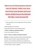 Alberta Crane & Hoisting Equipment Operator &NewLine;Exam &lpar;AIT-Aligned&rpar; &vert; Mobile Crane&comma; Boom &NewLine;Truck & Tower Crane Questions And Correct &NewLine;Answers &lpar;Verified Answers&rpar; Plus Rationales &NewLine;2027 Q&A &vert; Instant Download Pdf 