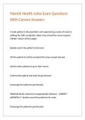 Mental Health nclex Exam Questions With Correct Answers