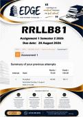 RRLLB81 Assignment 1 &lpar;ANSWERS&rpar; Semester 2 2026 - DISTINCTION GUARANTEED