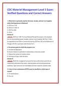 CDC Materiel Management Level 5 Exam&colon; Verified Questions and Correct Answers
