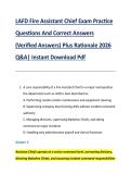 LAFD Fire Assistant Chief Exam Practice &NewLine;Questions And Correct Answers &NewLine;&lpar;Verified Answers&rpar; Plus Rationale 2026 &NewLine;Q&A&vert; Instant Download Pdf  