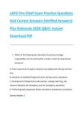 LAFD Fire Chief Exam Practice Questions &NewLine;And Correct Answers &lpar;Verified Answers&rpar; &NewLine;Plus Rationale 2026 Q&A&vert; Instant &NewLine;Download Pdf  