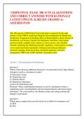 CBSPD FINAL EXAM  300 ACTUAL QUESTIONS &NewLine;AND CORRECT ANSWERS WITH RATIONALE &NewLine;LATEST UPDATE ALREADY GRADED A&plus; &NewLine;ASSURED PASS