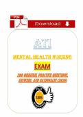 ATI Mental Health Nursing &lpar;PDF&rpar; &vert; &lpar;2026&rpar; Mock Practice Exam &vert; Exam Questions Galen College of Nursing