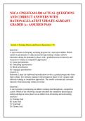 NSCA CPSS EXAM 300 ACTUAL QUESTIONS &NewLine;AND CORRECT ANSWERS WITH &NewLine;RATIONALE LATEST UPDATE ALREADY &NewLine;GRADED A&plus; ASSURED PASS