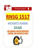 RNSG 1517 Maternity Nursing &lpar;PDF&rpar; &vert; &lpar;2026&rpar; Exam Questions &vert; Maternal Nursing &lpar;Houston Community College&rpar;