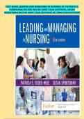 Leading and Managing in Nursing&comma; 8th Edition by Patricia S&period; Yoder-Wise & Susan Sportsman &ndash; Test Bank&NewLine;