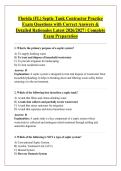 Florida &lpar;FL&rpar; Septic Tank Contractor Practice &NewLine;Exam Questions with Correct Answers & &NewLine;Detailed Rationales Latest 2026&sol;2027 &vert; Complete &NewLine;Exam Preparation