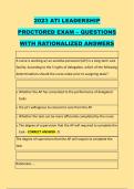 2023 ATI LEADERSHIP &NewLine;PROCTORED EXAM &ndash; QUESTIONS &NewLine;WITH RATIONALIZED ANSWERS 