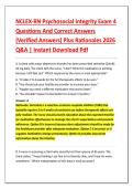 NCLEX-RN Psychosocial Integrity Exam 4&NewLine;Questions And Correct Answers &NewLine;&lpar;Verified Answers&rpar; Plus Rationales 2026 &NewLine;Q&A &vert; Instant Download Pdf