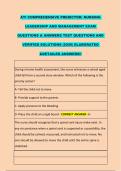 ATI COMPREHENSIVE PREDICTOR&colon; NURSING &NewLine;LEADERSHIP AND MANAGEMENT EXAM &NewLine;QUESTIONS & ANSWERS TEST QUESTIONS AND &NewLine;VERIFIED SOLUTIONS &vert;2026&vert; ELABORATED &NewLine;&DETAILED ANSWERS&excl;&excl;