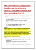 NCLEX RN Psychosocial Integrity Exam 3&NewLine;Questions And Correct Answers &NewLine;&lpar;Verified Answers&rpar; Plus Rationales 2026 &NewLine;Q&A &vert; Instant Download Pdf