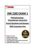 NR 228 Exam 2 &vert; Pathophysiology &vert; Chamberlain University &vert; Q & A &vert; 2026&sol;2027 Edition &lpar;PDF&rpar;