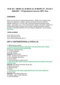 NUR 254 - MEDICAL-SURGICAL NURSING II - EXAM 2  2026&sol;2027 &ndash; 70 Questions & Answers 100&percnt; Pass 