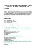 NUR 254 - MEDICAL-SURGICAL NURSING II - EXAM 3  2026&sol;2027 &ndash; 70 Questions & Answers 100&percnt; Pass 