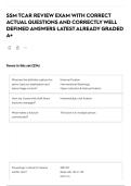 SSM TCAR REVIEW EXAM WITH CORRECT ACTUAL QUESTIONS AND CORRECTLY WELL DEFINED ANSWERS LATEST ALREADY GRADED A&plus;