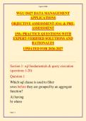 WGU D427 Data Management Applications Exam 2026-2027 &vert; Objective Assessment &vert; 150&plus; Verified Questions with Answers & Rationales &vert; Complete Study Guide for MySQL Database Management