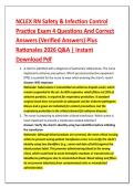 NCLEX RN Safety & Infection Control &NewLine;Practice Exam 4 Questions And Correct &NewLine;Answers &lpar;Verified Answers&rpar; Plus &NewLine;Rationales 2026 Q&A &vert; Instant &NewLine;Download Pdf