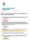 MGT 101 3 Leadership&comma; Communication & HR Management Exam Questions and Answers