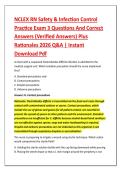 NCLEX RN Safety & Infection Control &NewLine;Practice Exam 3 Questions And Correct &NewLine;Answers &lpar;Verified Answers&rpar; Plus &NewLine;Rationales 2026 Q&A &vert; Instant &NewLine;Download Pdf