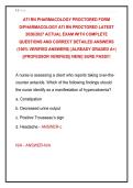 ATI RN PHARMACOLOGY PROCTORED FORM &NewLine;D&sol;PHARMACOLOGY ATI RN PROCTORED LATEST &NewLine;2026&sol;2027 ACTUAL EXAM WITH COMPLETE &NewLine;QUESTIONS AND CORRECT DETAILED ANSWERS &NewLine;&lpar;100&percnt; VERIFIED ANSWERS&rpar; &vert;ALREADY GRADED A&plus;&vert; &NewLine;&vert;&vert;PROFESSOR VERIFIED&vert;&vert; NEW&vert;&vert; SURE PASS&excl;&excl;&excl;