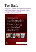 Textbook of Radiographic Positioning and Related Anatomy 11th Edition by John Lampignano & Leslie E&period; Kendrick-Test Bank
