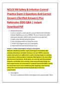 NCLEX RN Safety & Infection Control &NewLine;Practice Exam 2 Questions And Correct &NewLine;Answers &lpar;Verified Answers&rpar; Plus &NewLine;Rationales 2026 Q&A &vert; Instant &NewLine;Download Pdf