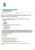 MGT 101 4 Operations Management Exam Questions and Verified Solutions Study Guide