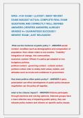 SPEA -V181 EXAM 1 &lpar;LATEST &rpar; MOST RECENT  &NewLine;EXAM 2026&vert;2027 ACTUAL COMPLETE REAL EXAM &NewLine;QUESTIONS AND CORRECTLY WELL DEFINED &NewLine;ANSWERS &lpar;VERIFIED ANSWERS&rpar; ALREADY &NewLine;GRADED A&plus; GUARANTEED SUCCESS&excl;&excl;&excl;               &NewLine;NEWEST EXAM &vert; JUST RELEASED&excl;&excl;