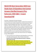 NCLEX RN Next Generation NGN Case &NewLine;Study Exam 10 Questions And Correct &NewLine;Answers &lpar;Verified Answers&rpar; Plus &NewLine;Rationales 2026 Q&A &vert; Instant &NewLine;Download Pdf