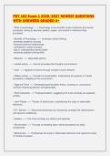 PSY 102 Exam 1 2026&sol;2027 NEWEST QUESTIONS&NewLine;WITH ANSWERS GRADED A&plus;