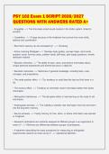PSY 102 Exam 1 SCRIPT 2026&sol;2027&NewLine;QUESTIONS WITH ANSWERS RATED A&plus;