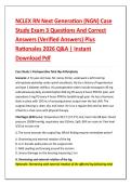 NCLEX RN Next Generation &lpar;NGN&rpar; Case &NewLine;Study Exam 3 Questions And Correct &NewLine;Answers &lpar;Verified Answers&rpar; Plus &NewLine;Rationales 2026 Q&A &vert; Instant &NewLine;Download Pdf