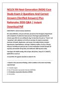 NCLEX RN Next Generation &lpar;NGN&rpar; Case &NewLine;Study Exam 2 Questions And Correct &NewLine;Answers &lpar;Verified Answers&rpar; Plus &NewLine;Rationales 2026 Q&A &vert; Instant &NewLine;Download Pdf