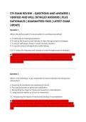 CPI EXAM REVIEW &ndash; QUESTIONS AND ANSWERS &vert; &NewLine;VERIFIED AND WELL DETAILED ANSWERS &vert; PLUS &NewLine;RATIONALES &vert; GUARANTEED PASS &vert; LATEST EXAM &NewLine;UPDATE 