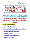 WGU C954 Final Exam  100&plus; Questions with Correct Answers and Detailed Rationales &vert; 2026&sol;2027 Update